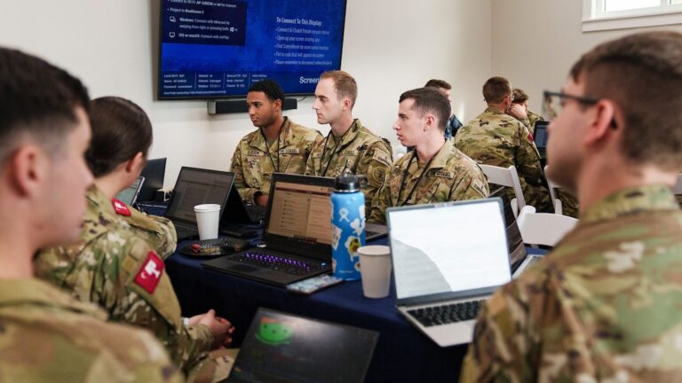 Citadel cadets, faculty, academics, and leading members of the cyber security industry gathered at the Citadel for a workshop on Cyber Security Education.(Ed Wray/The Citadel)