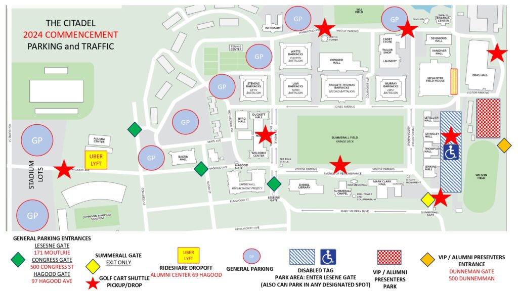 Citadel 2024 Commencement Parking and Traffic.