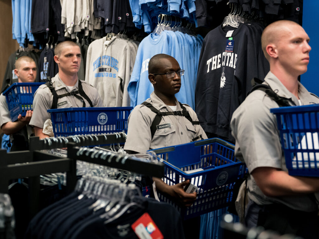 cadets at citadel bookstore