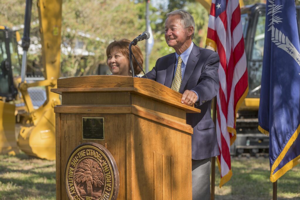 Rick and Mary Lee Bastin at Bastin Hall groundbreaking