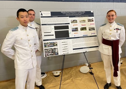 Cadets Addy Liu, Benjamin Prins and Hannah Collee.