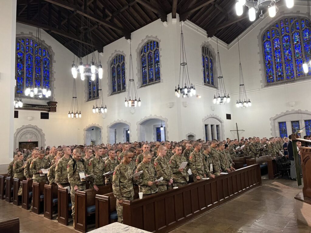 cadets in summerall chapel