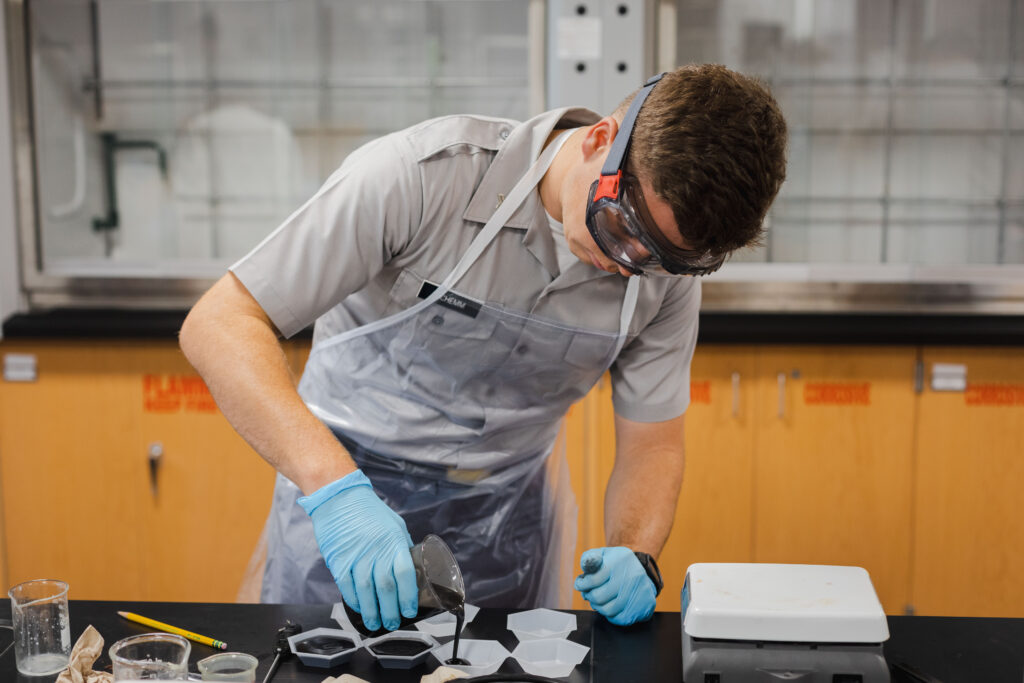 cadet in chemistry class