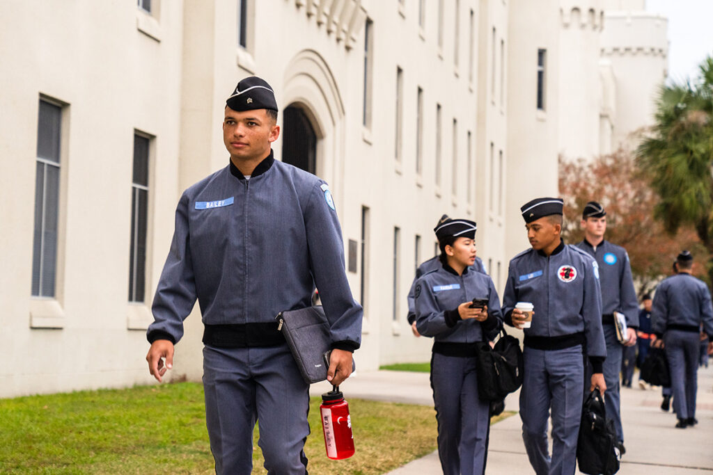 Cadets walking to class