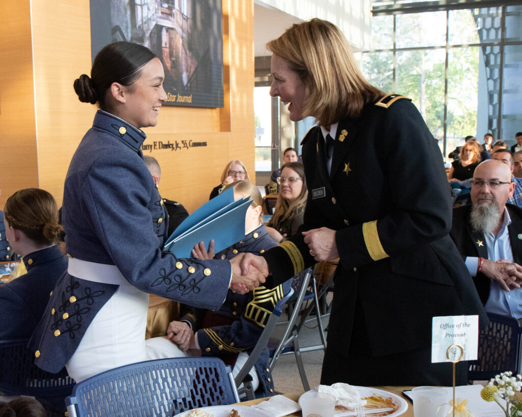 Editor Kanjanika Kincaid and Provost Sally Selden