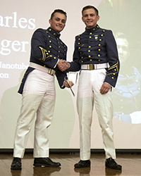 Photo of Dylan Young and Awardee Charles Geiger