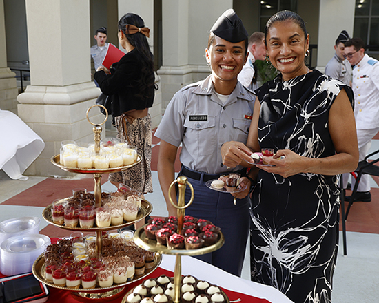 Guests enjoying dessert
