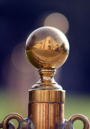 Reflection of Second Battalion in Metal Pole Cover Photograph