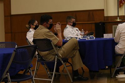 Captain Paluso, Commandant, Author Ashley Ruiz, and Author Nicholas Fricchione.