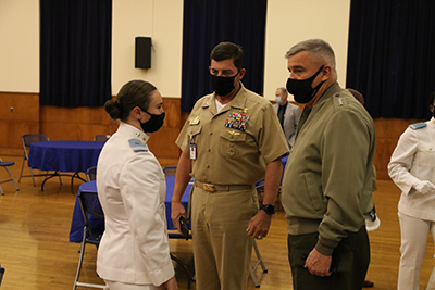 General Walters, President, Captain Paluso, Commandant, and Author Hannah Dion.