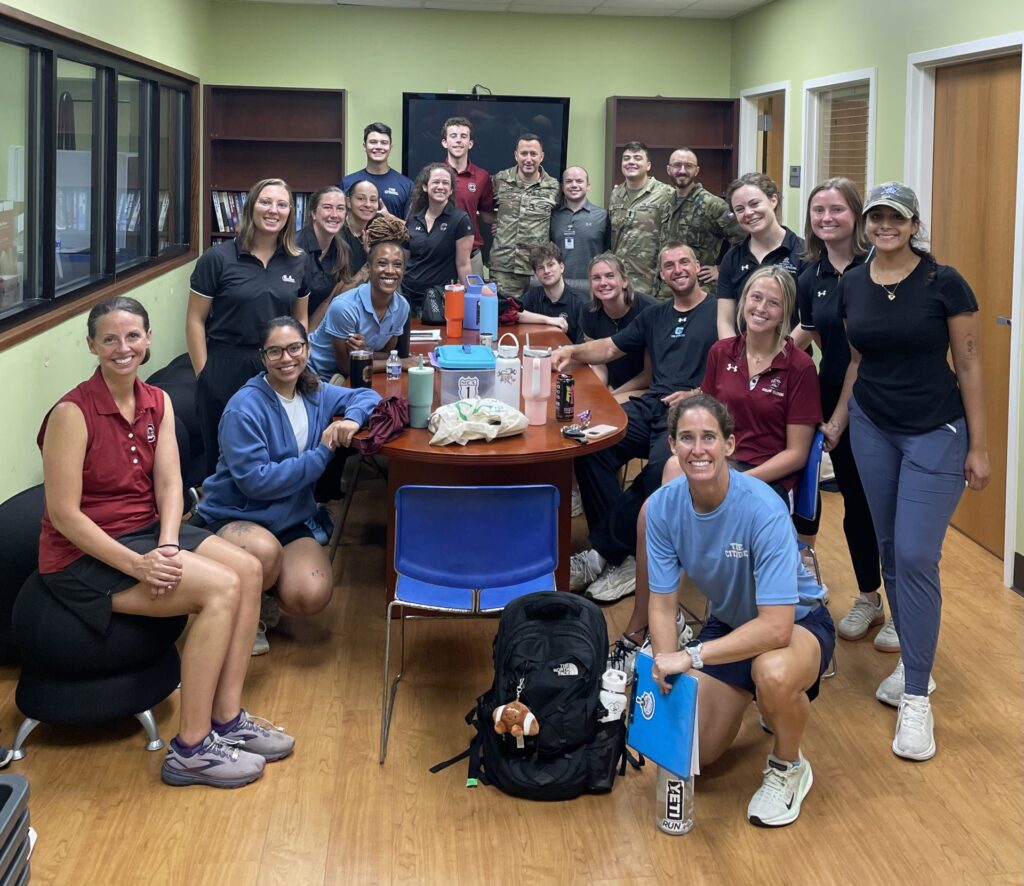 Citadel and University of South Carolina faculty and students gathered during the CLEAR hydration study.
