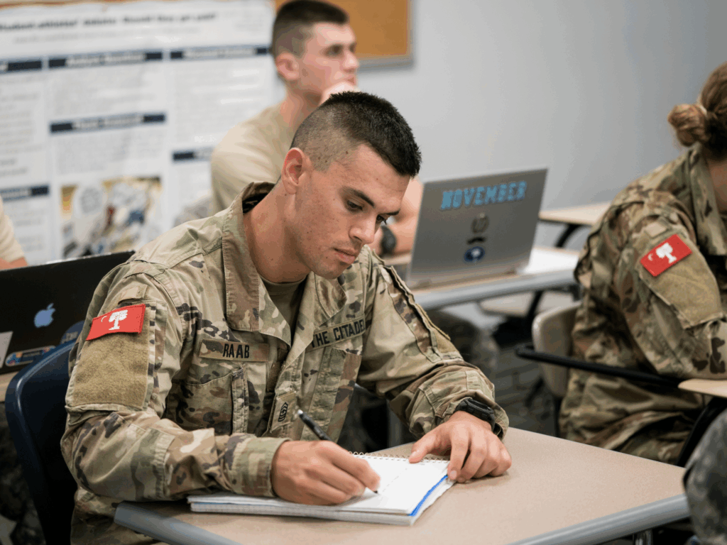sport management student completing classwork