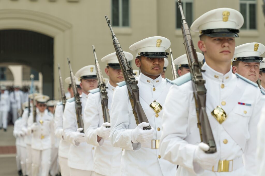 Cadets marking in parade