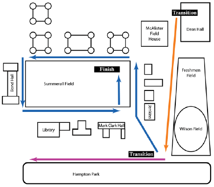 The course may for The Citadel's Intramural Team Quadathlon