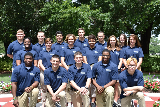 Group of Citadel students poses outdoors