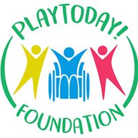 PlayToday! Foundation logo featuring colorful figures around a stylized city skyline.