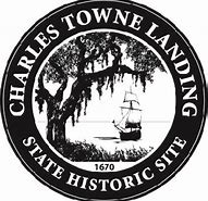 Charles Towne Landing State Historic Site circular logo featuring a tree and sailing ship.