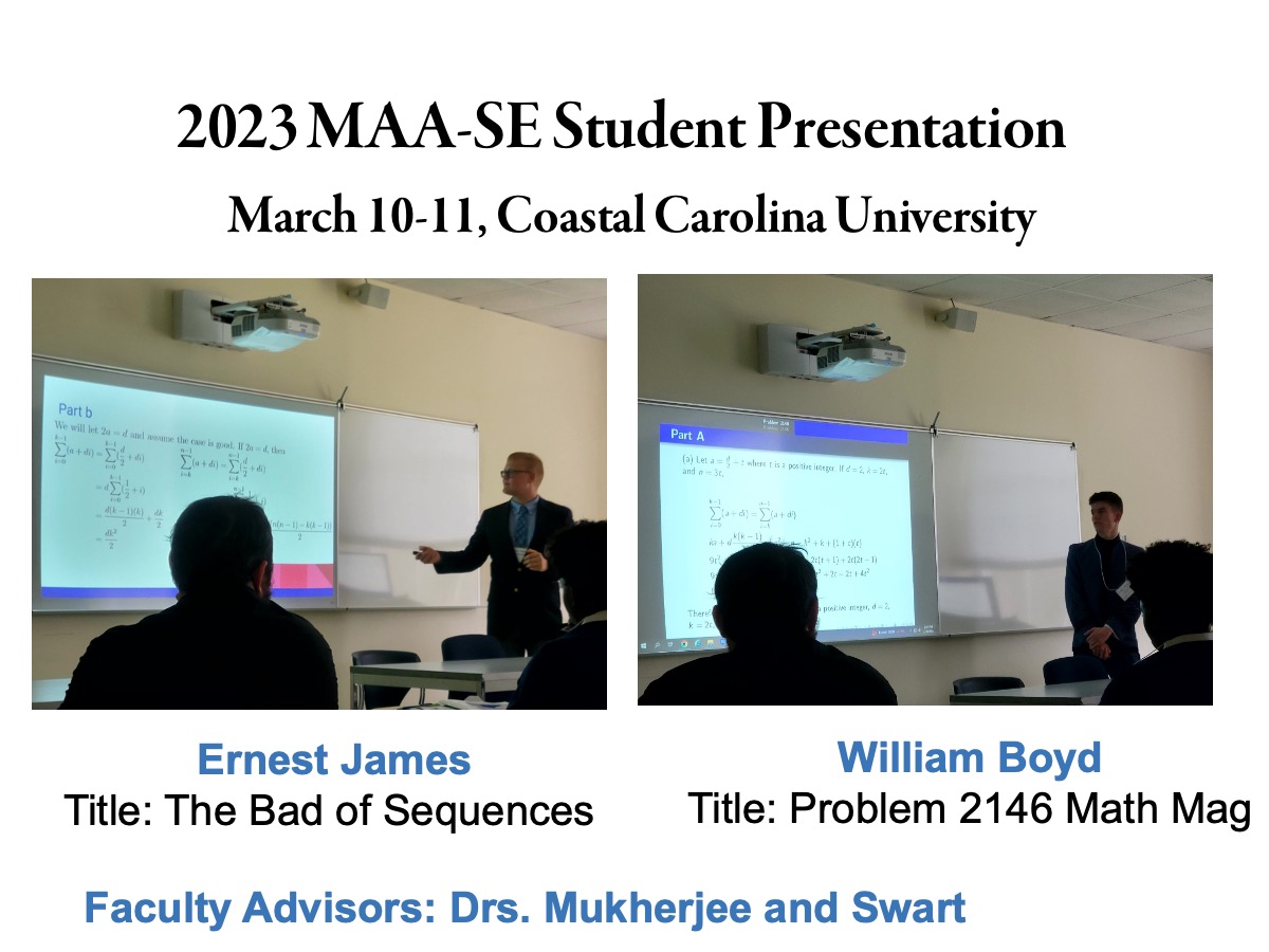 2023 MAA-SE Student Presentation