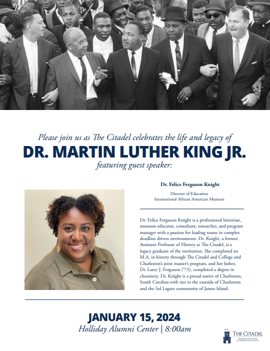 The life and legacy of Rev. Dr. Martin Luther King, Jr. Flyer
