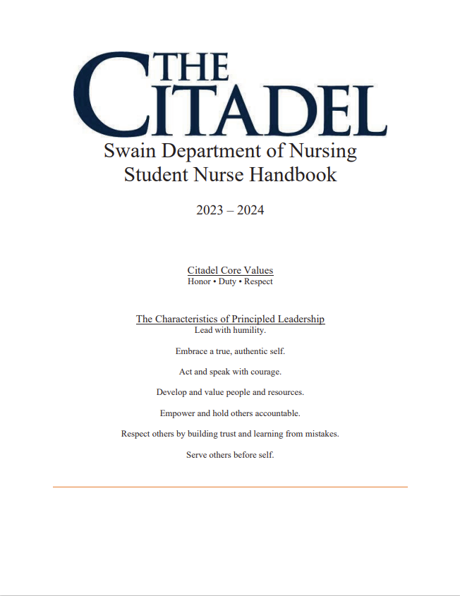2023-2024 Citadel Student Nursing Handbook