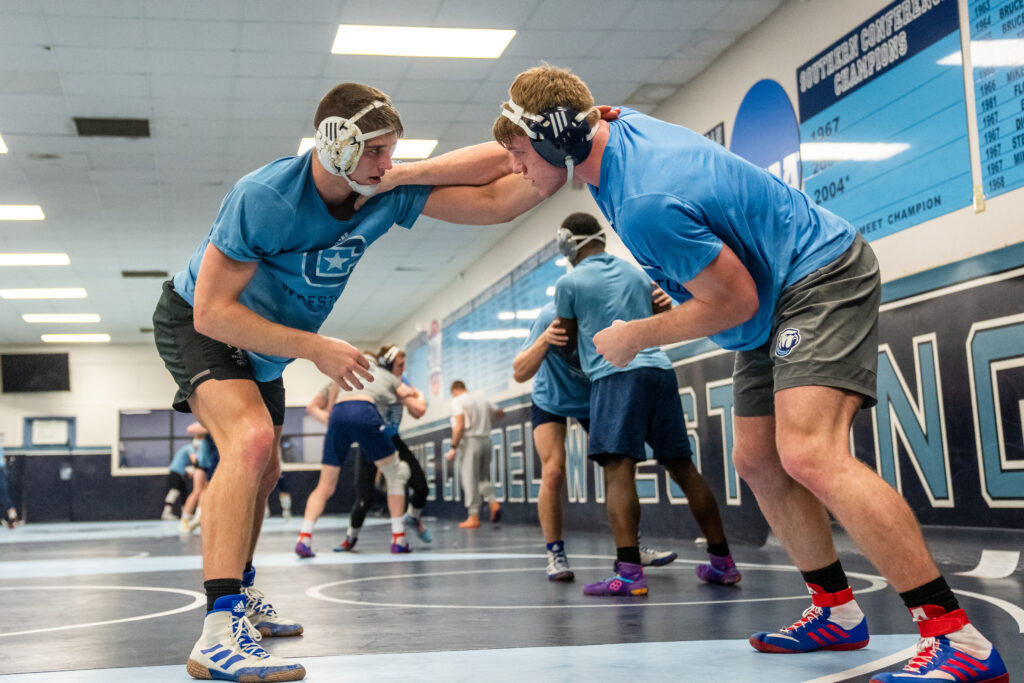 Members of The Citadel’s wrestling team 