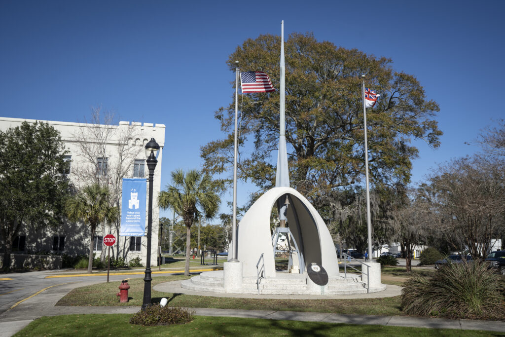 The Seraph Monument is seen at The Citadel in Charleston, South Carolina on Saturday, January 25, 2020. (Photo by Cameron Pollack / The Citadel)