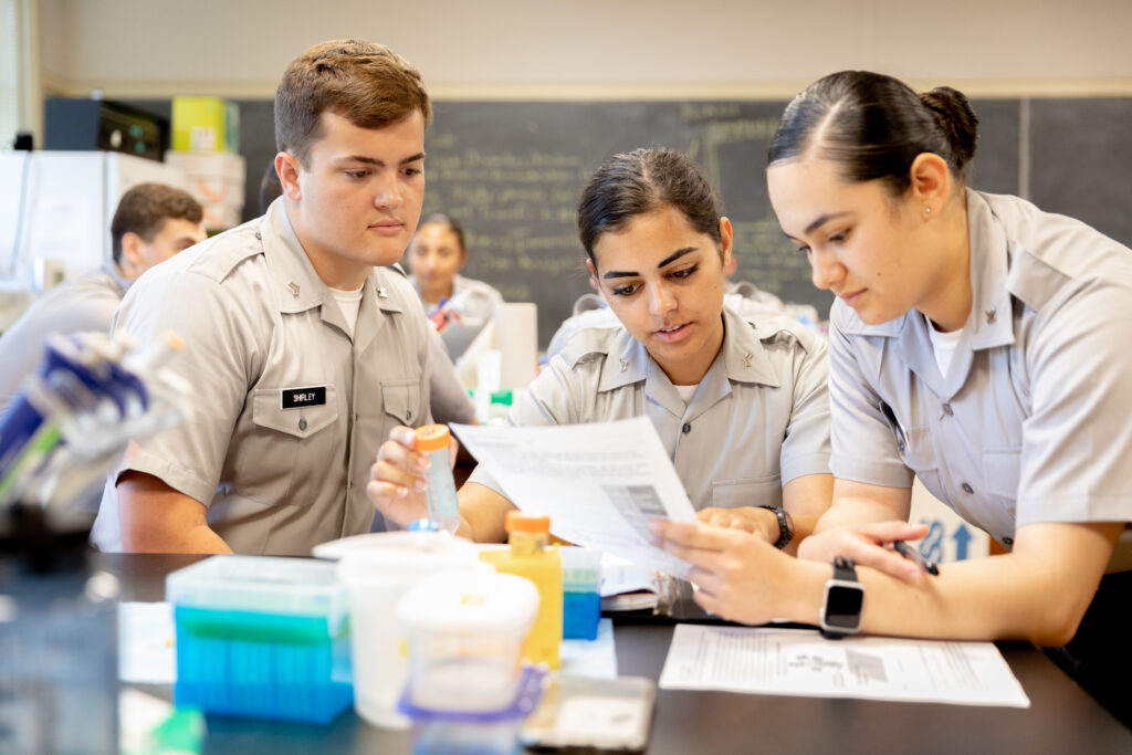 cadets in biology class
