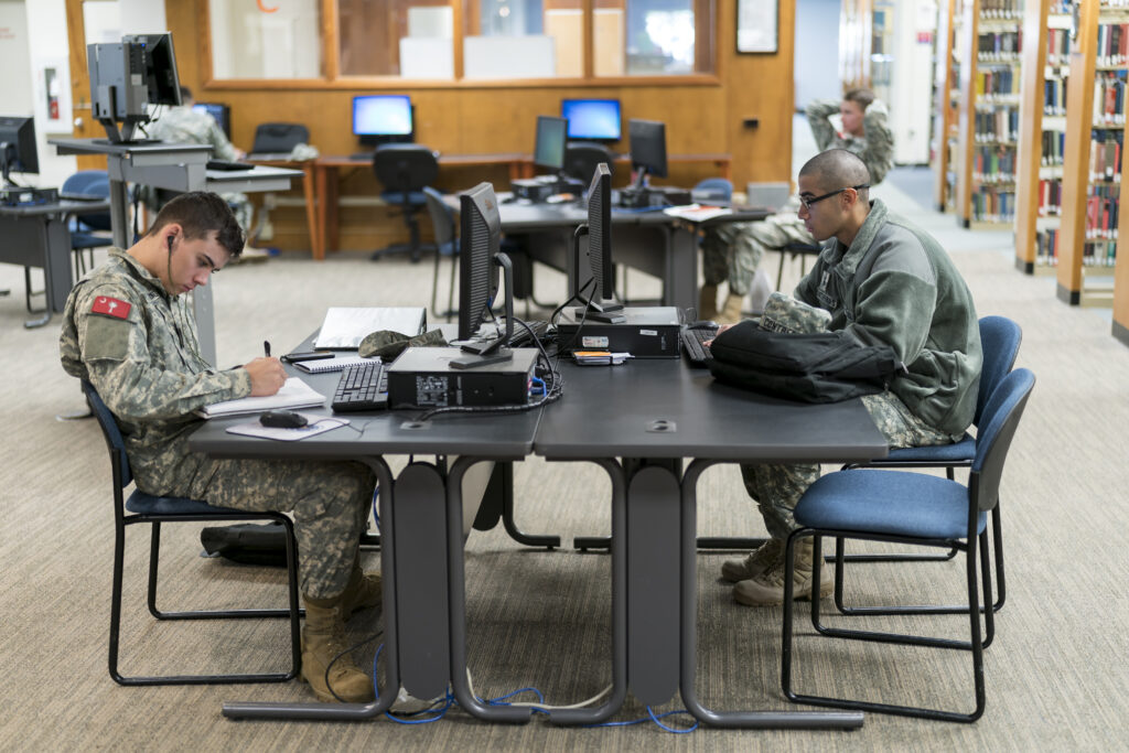 Daniel library cadets study