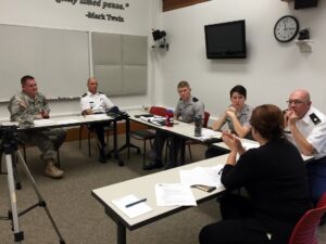The Public Speaking Lab and Citadel staff work with faculty and cadets on preparing for media events