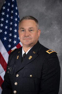 Col. Brian Madison Jones, Ph.D., Dean and Professor of History in the School of Humanities & Social Sciences, poses for a portrait in Mark Clark Hall at The Citadel in Charleston, South Carolina on Tuesday, October 27, 2020. (Photo by Cameron Pollack / The Citadel)