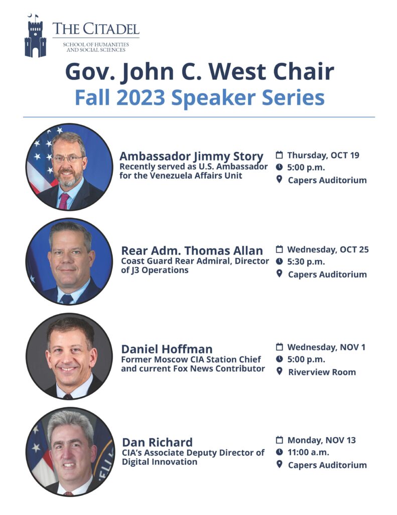 Gov. Johm C. West Chair Fall 2023 Speaker Series