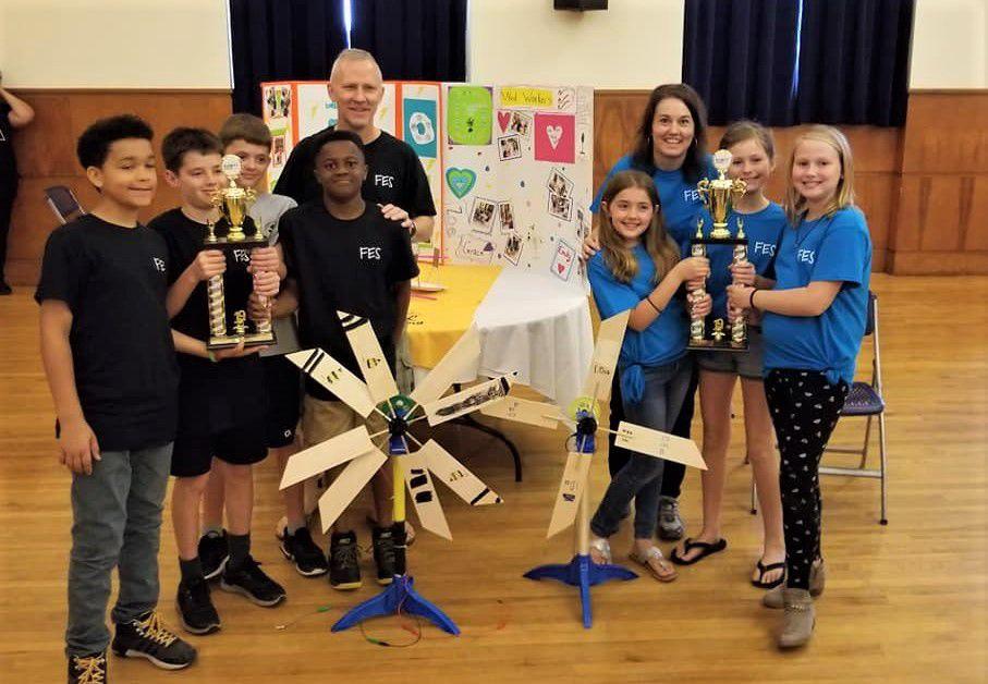 STEM Competition winners and trophies
