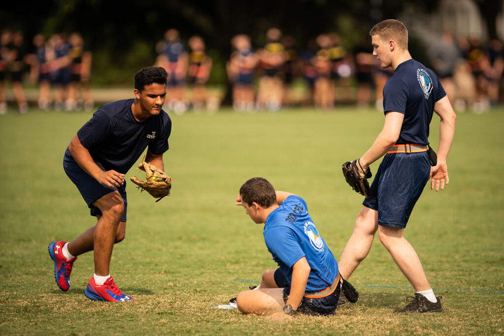 Cadets playing baseball