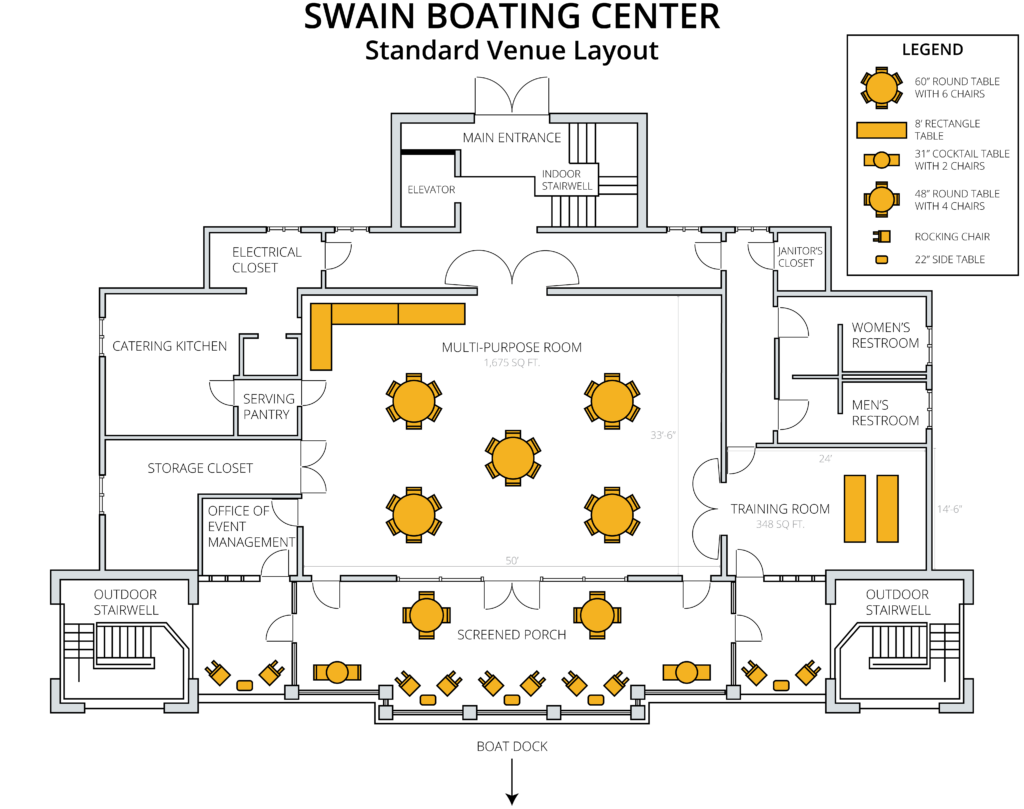 Swain Boating Center Standard Venue Layout