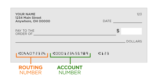 routing and account number