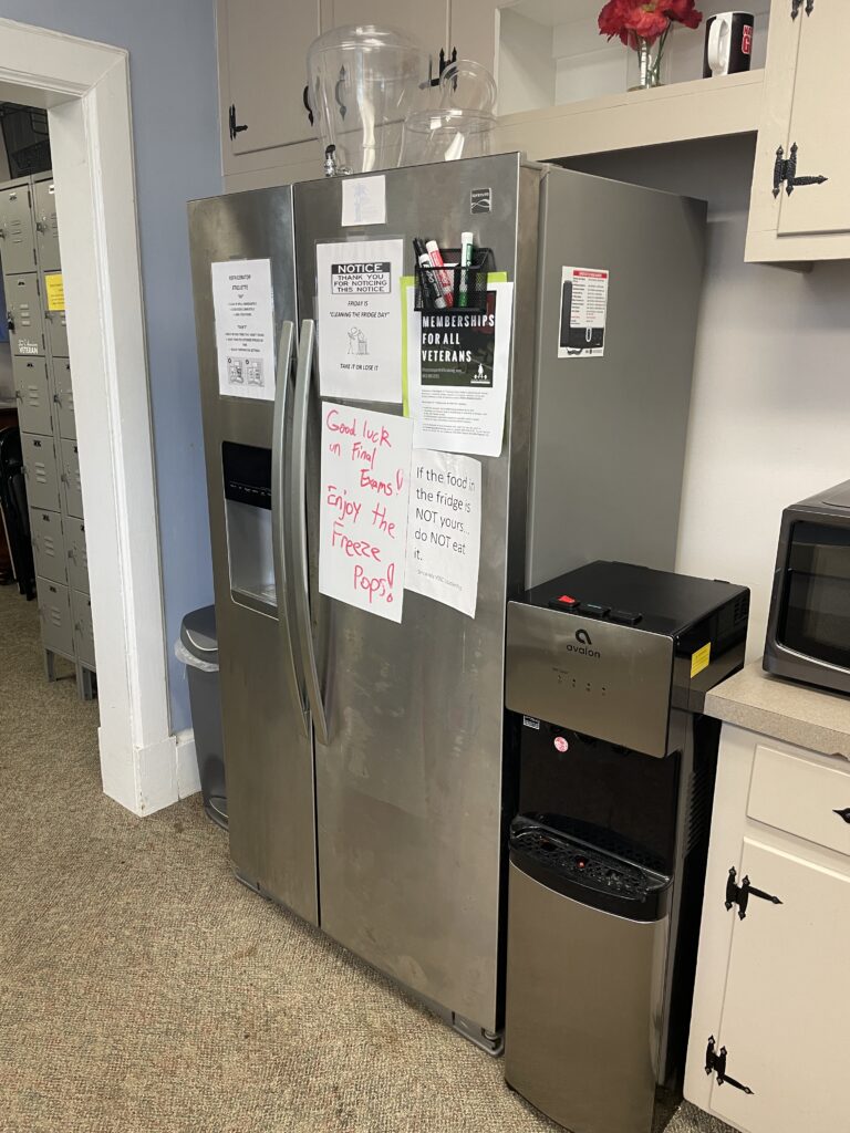 The Veteran Student Success Center fridge 